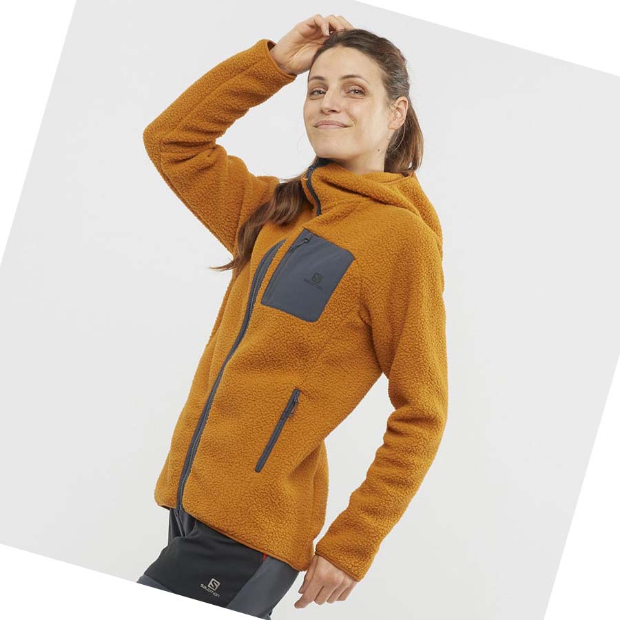 Sudadera Con Capucha Salomon OUTLINE WARM TEDDY Mujer Naranjas | MX 2501RVD